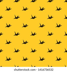 Bird origami pattern seamless vector repeat geometric yellow for any design