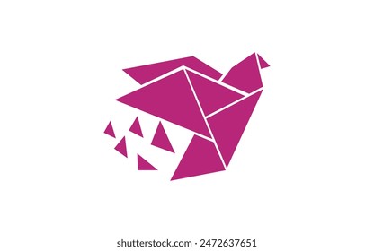 Bird origami tech Abstract bird logo design Creative logo design inspiration