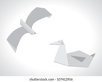Bird origami vector. illustration .