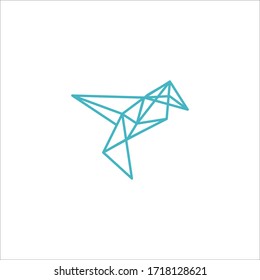 arte de diseño del logotipo vectorial del origami de pájaro