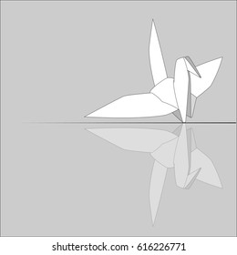 bird origami vector with reflect.