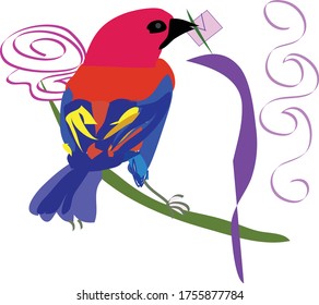 Bird original design and digital drawing. It can be used in web, wallpaper, ceramic and fabric designs.