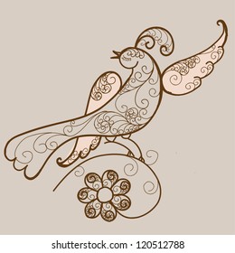 Bird ornament vector