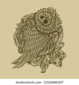 The Bird with Ornamental Style