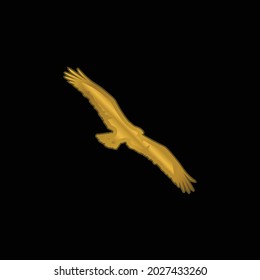 Bird Osprey Shape Gold Plated Metalic Icon Or Logo Vector