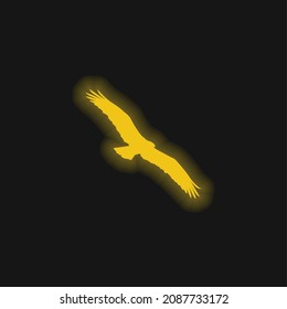 Bird Osprey Shape Yellow Glowing Neon Icon