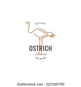bird ostrich line minimalist logo design
