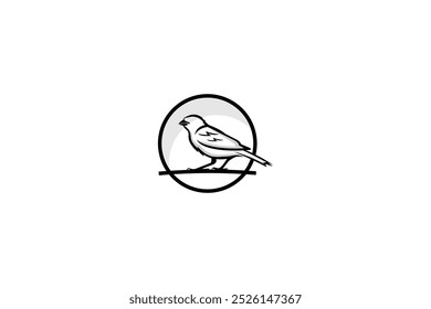 Bird Outline Circle Design Wildlife Feather Graphic Design Silhoutte 