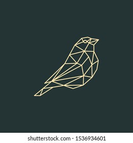 bird outline geometric shape logo vector
