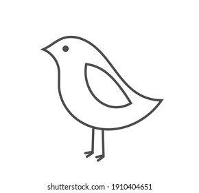 Bird outline icon. Vector illustration.