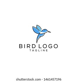 Bird Outline logo design vector style simple minimalist template download