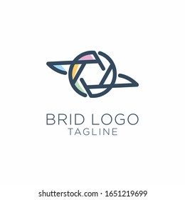 Bird Outline logo design vector style simple minimalist