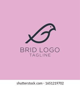 Bird Outline logo design vector style simple minimalist
