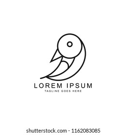 bird outline logo template