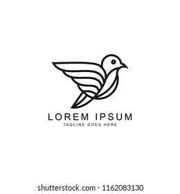 bird outline logo template