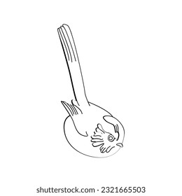 Bird outline vector for coloring book and tattoo design. Bird vector illustration