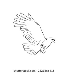 Bird outline vector for coloring book and tattoo design. Bird vector illustration