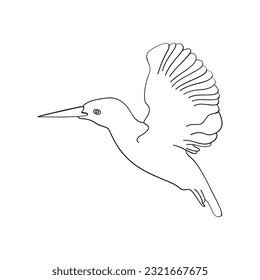 Bird outline vector for coloring book and tattoo design. Bird vector illustration