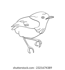 Bird outline vector for coloring book and tattoo design. Bird vector illustration