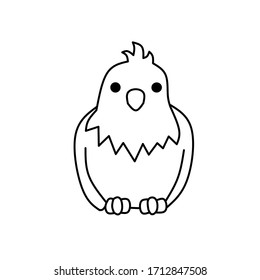 bird outline vector for coloring or icon - vector