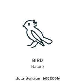 Bird outline vector icon. Thin line black bird icon, flat vector simple element illustration from editable nature concept isolated stroke on white background