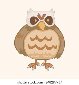 bird owl cartoon theme elements vector,eps
