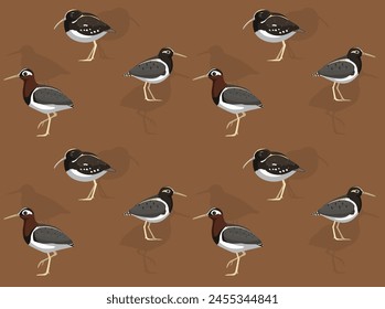 Bird Painted Snipe Cartoon Cute Seamless Wallpaper Background