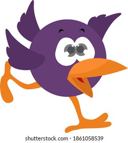 Bird in panic, illustration, vector on white background.