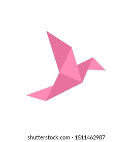 bird paper craft flying in frame art isolated on background. Origami bird. Origami birds vector pack. Origami birds vector.