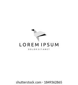 Bird Paper Craft Flying Isolated on White Background
