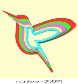 bird in paper-cut style 