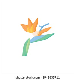 Vogel des Paradieses Flaches Symbol einzeln auf weißem Hintergrund