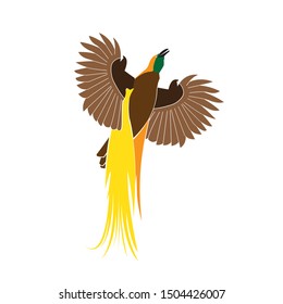 
Bird of paradise icon of the island of Papua, called The Bird Of Paradise