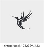 Bird paradise icon vector silhouette, bird paradise logo illustration design