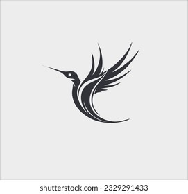 Bird paradise icon vector silhouette, bird paradise logo illustration design