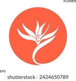 Bird of Paradise logo. Isolated bird of paradise on white background
