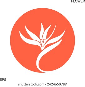 Bird of Paradise logo. Isolated bird of paradise on white background