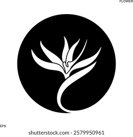 Bird of Paradise logo. Isolated bird of paradise on white background