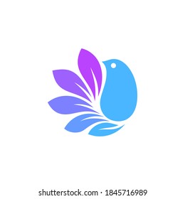Bird of paradise stylized vector icon.