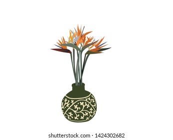 bird paradise vector for decoration