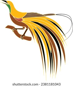 bird of paradise vector illustration, bird of paradise batik motif