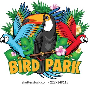 bird park logo illustration beautiful design