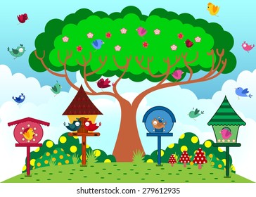 bird at the park in sunny weather