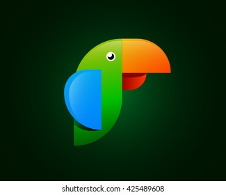 bird parrot logo vector
