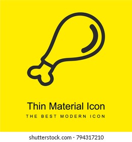 Bird part meat hand drawn outline bright yellow material minimal icon or logo design