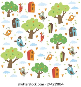 pássaro padrão birdhouse