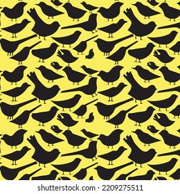 Bird pattern, birds silhouette, bird vector graphic