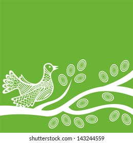 Bird pattern branch vector illustration