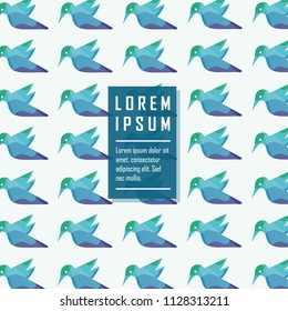 bird pattern . hummingbird vector background