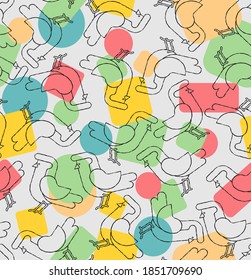Bird pattern seamless. Birdie background. Baby fabric texture
